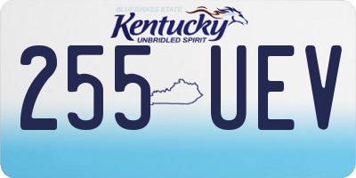 KY license plate 255UEV