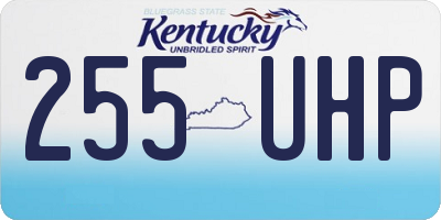 KY license plate 255UHP