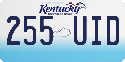 KY license plate 255UID