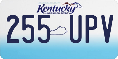 KY license plate 255UPV