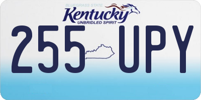 KY license plate 255UPY