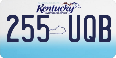 KY license plate 255UQB