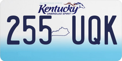 KY license plate 255UQK