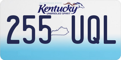 KY license plate 255UQL