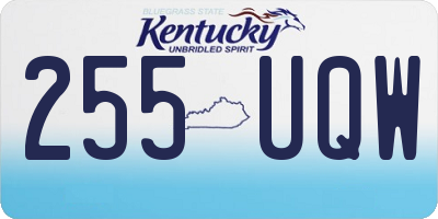 KY license plate 255UQW