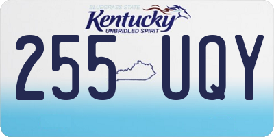 KY license plate 255UQY