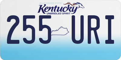 KY license plate 255URI