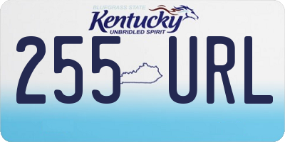 KY license plate 255URL