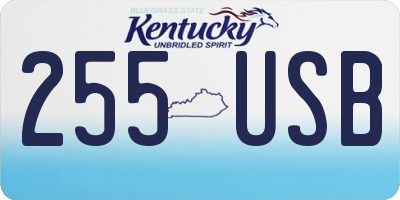 KY license plate 255USB