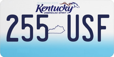 KY license plate 255USF