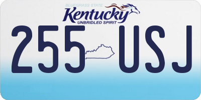 KY license plate 255USJ