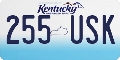 KY license plate 255USK