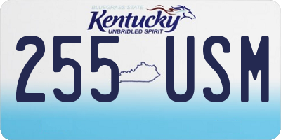 KY license plate 255USM