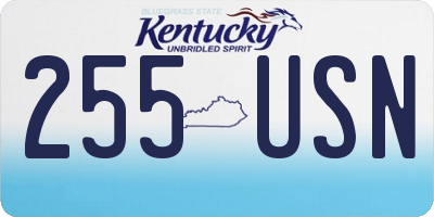 KY license plate 255USN