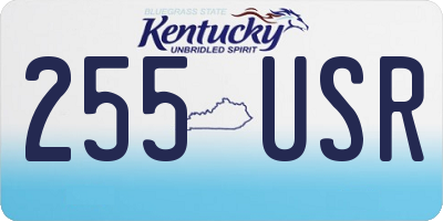 KY license plate 255USR