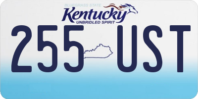 KY license plate 255UST