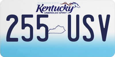 KY license plate 255USV