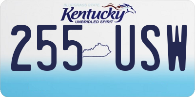 KY license plate 255USW
