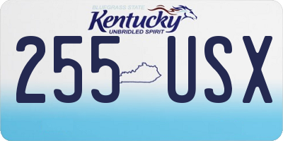 KY license plate 255USX