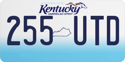 KY license plate 255UTD
