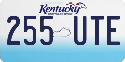 KY license plate 255UTE