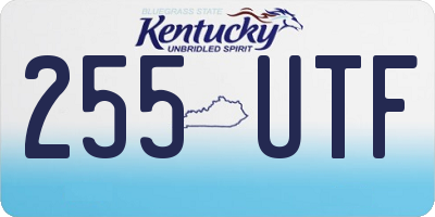 KY license plate 255UTF