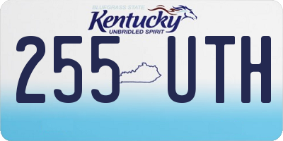 KY license plate 255UTH