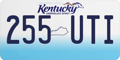 KY license plate 255UTI