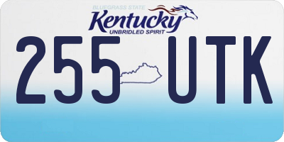 KY license plate 255UTK