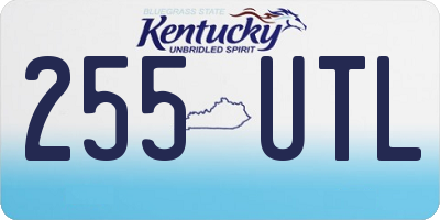 KY license plate 255UTL
