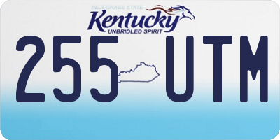 KY license plate 255UTM