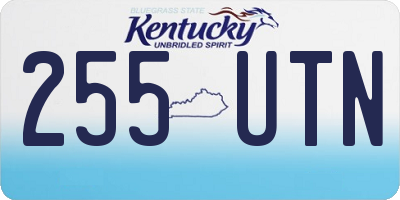 KY license plate 255UTN