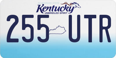 KY license plate 255UTR