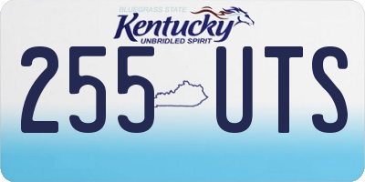 KY license plate 255UTS