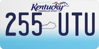 KY license plate 255UTU