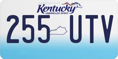 KY license plate 255UTV