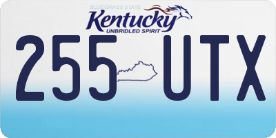 KY license plate 255UTX