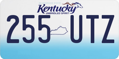 KY license plate 255UTZ