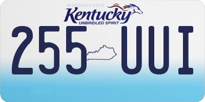 KY license plate 255UUI
