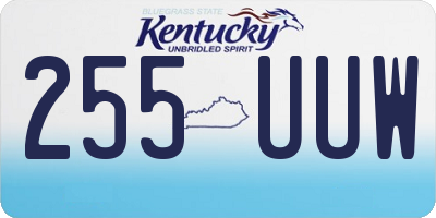 KY license plate 255UUW