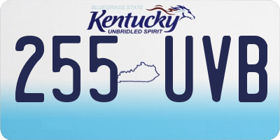 KY license plate 255UVB