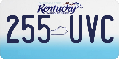 KY license plate 255UVC