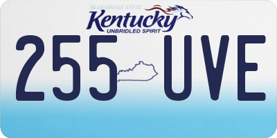 KY license plate 255UVE