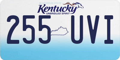 KY license plate 255UVI