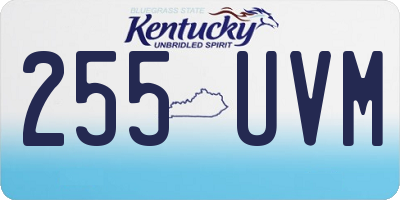 KY license plate 255UVM