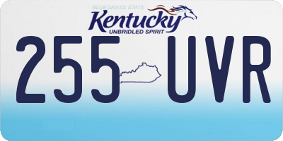 KY license plate 255UVR