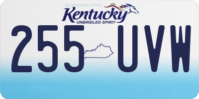 KY license plate 255UVW