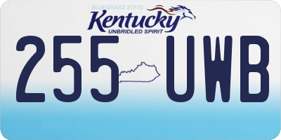 KY license plate 255UWB