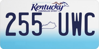 KY license plate 255UWC