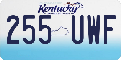 KY license plate 255UWF